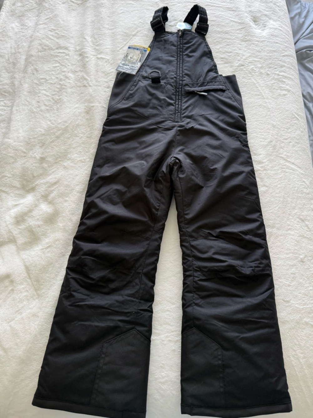 NWT Black Snow Bib Overalls Kids size 7